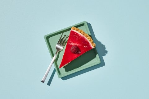 No-Bake Cheesecake with Raspberry Sauce - select to zoom