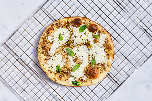 Za'atar Manakeesh on a cooling rack.