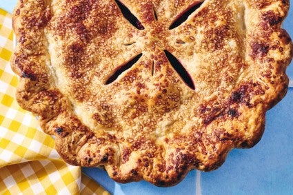 pie on towel surface